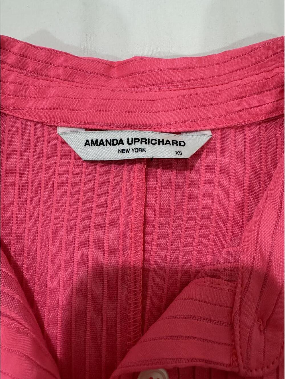 Amanda Uprichard Philips Ribbed Button Down Midi Dress Neon Pink XS - Picture 6 of 9